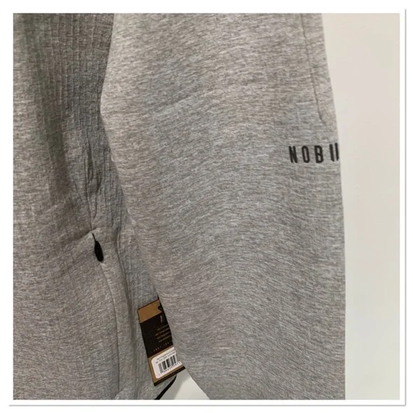 NWT NOBULL Zip Up Hooded Athletic Jacket Heathered Gray Size Small - Picture 5 of 9